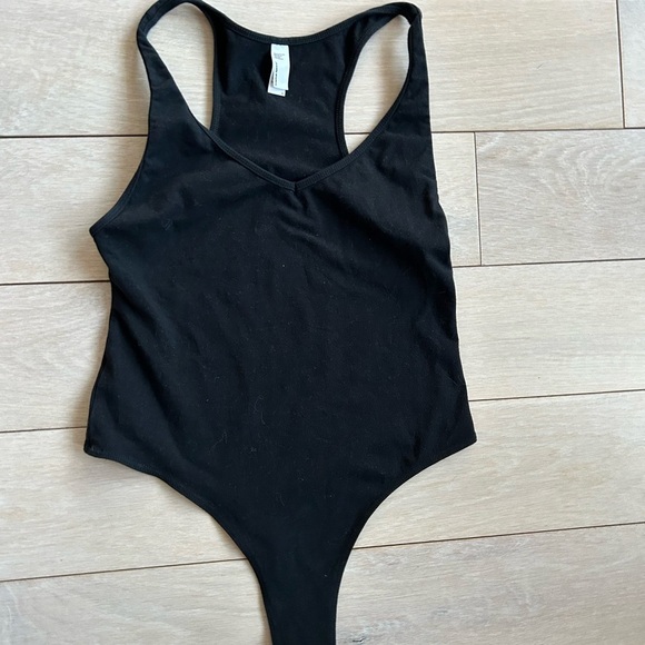 American Apparel Black Sleeveless thong Bodysuit - Picture 1 of 5